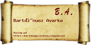 Bartánusz Avarka névjegykártya